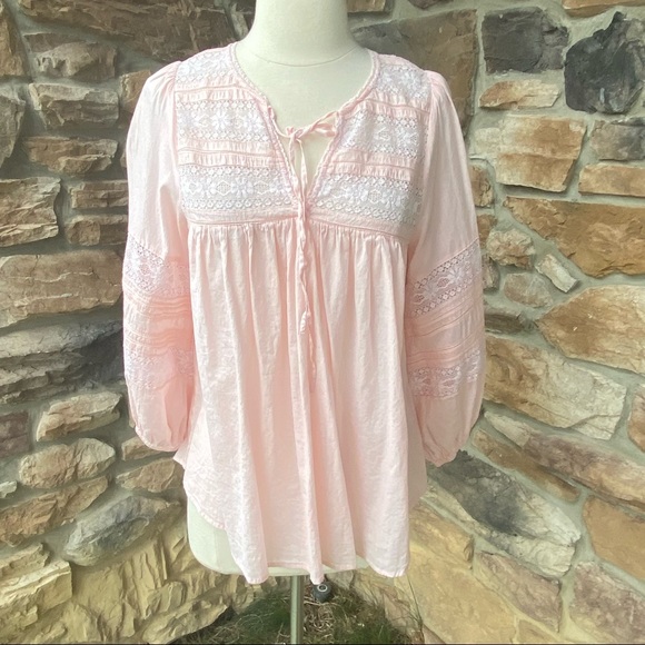 Velvet Evie Boho Lace Peasant Top - Picture 5 of 16